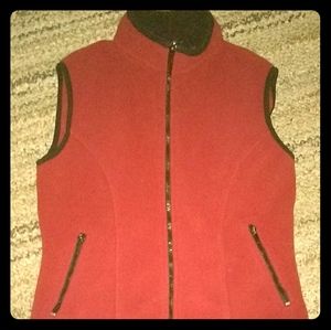 Women's red fleece vest